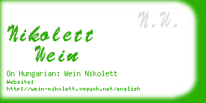 nikolett wein business card